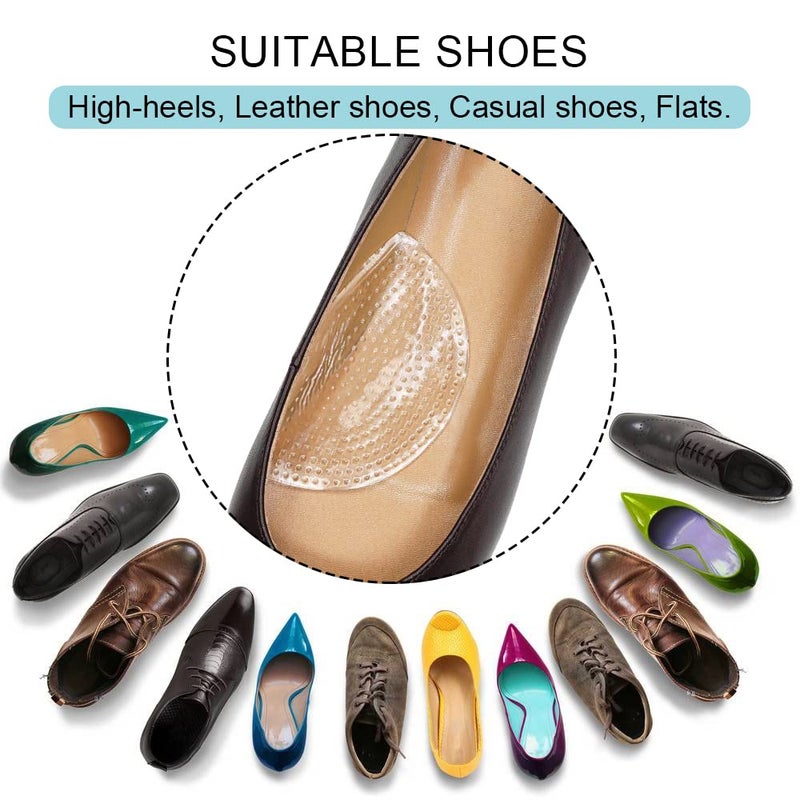 Dr.Foot Dr. Foot's Arch Support Shoe Insoles for Flat Feet  Gel Arch Inserts for Plantar Fasciitis  Adhesive Arch Pad for Relieve Pressure and Feet Pain- 3 Pairs (Transparent+Black+Beige  3 Count (Pack of 1)) - Image 5